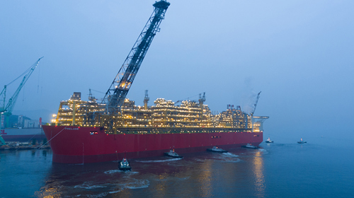 The Shell Prelude facility has sailed away to Australia