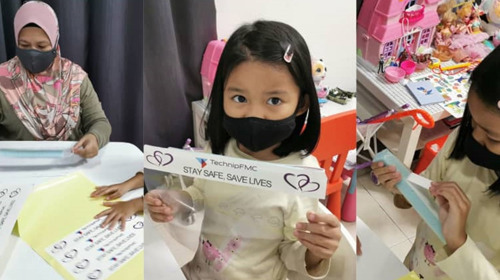 Volunteers stitch face shields to help COVID-19 quarantine center