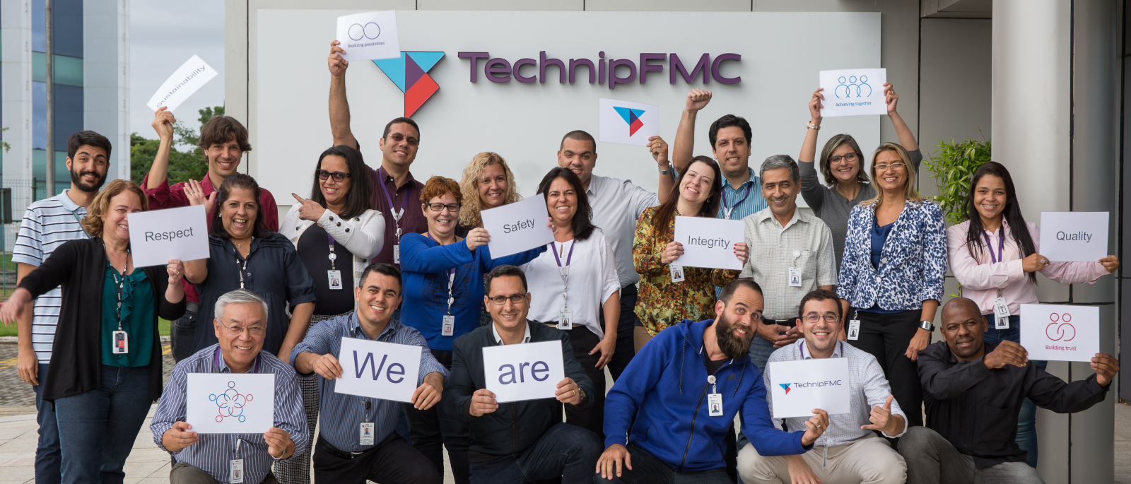 Colleagues at TehcnipFMC celebrating